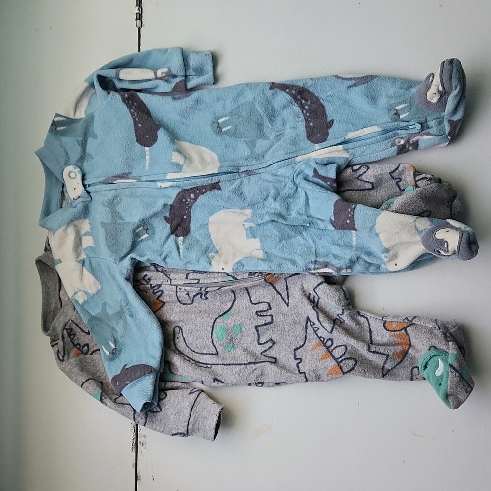 Two Carter's fleece footies